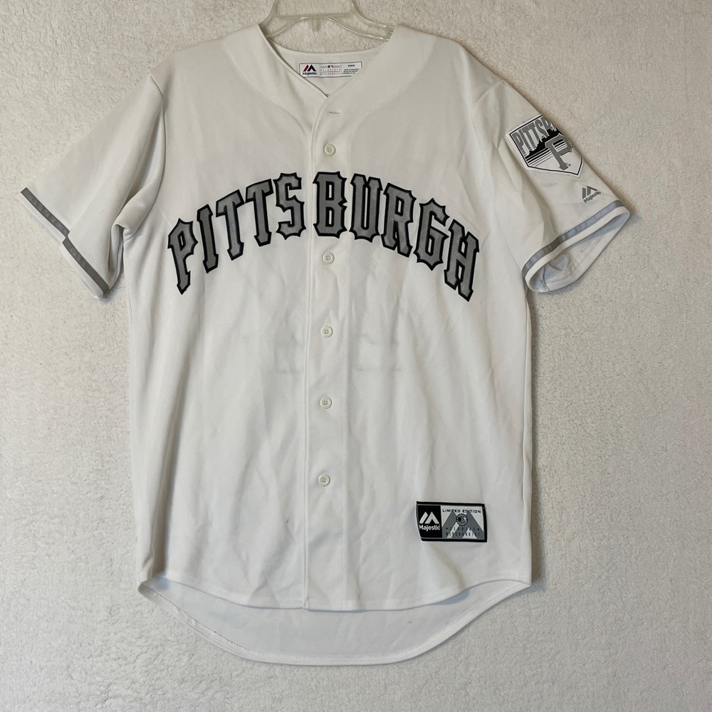 Majestic Pittsburgh Pirates MLB Baseball Jersey White Limited Edition Mens M